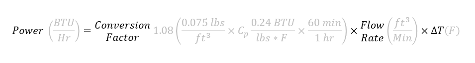 Sensible heat equation, step 2