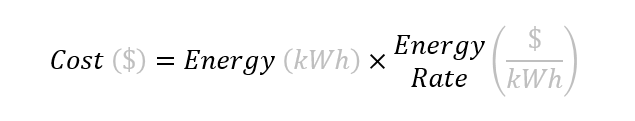 Energy cost equation, step 2