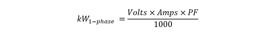 Single-phase power equation, step 1