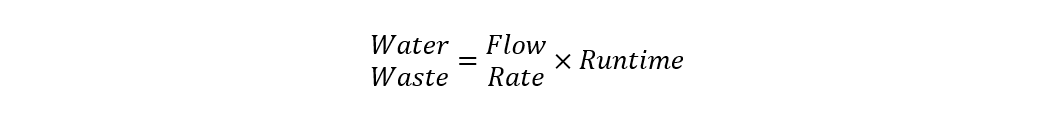Water leak waste equation, step 1