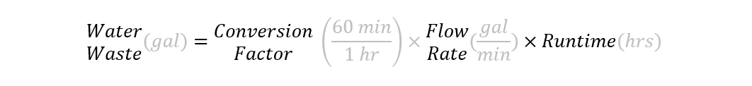 Water leak waste equation, step 2